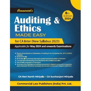 Commercial's Auditing & Assurance Made Easy for CA Inter May 2024 Exam [New Syllabus 2023] by CA. Ravi Kanth Miriyala, CA. Sunitanjani Mariyala